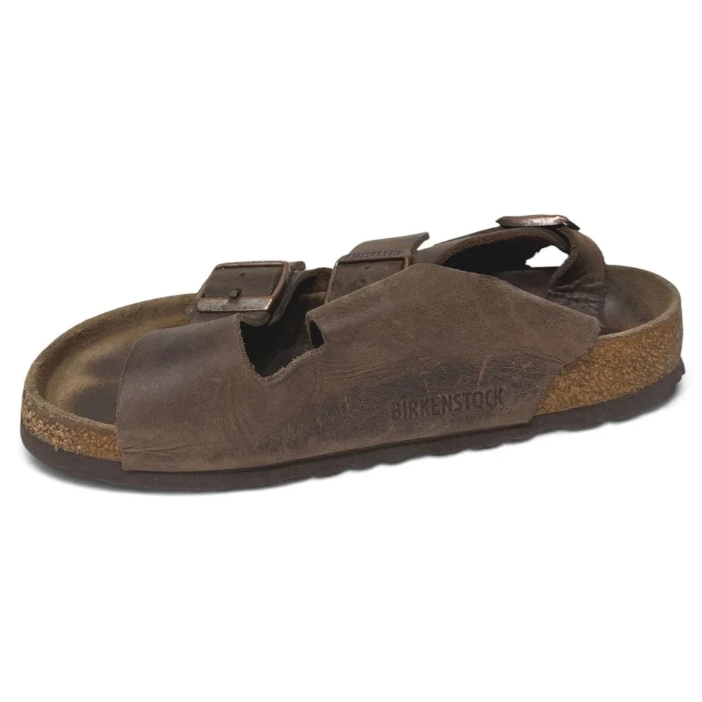 Birkenstock Sandals Women 37 Brown Milano Oiled Leather Backstrap Comfort Buckle - Picture 7 of 11